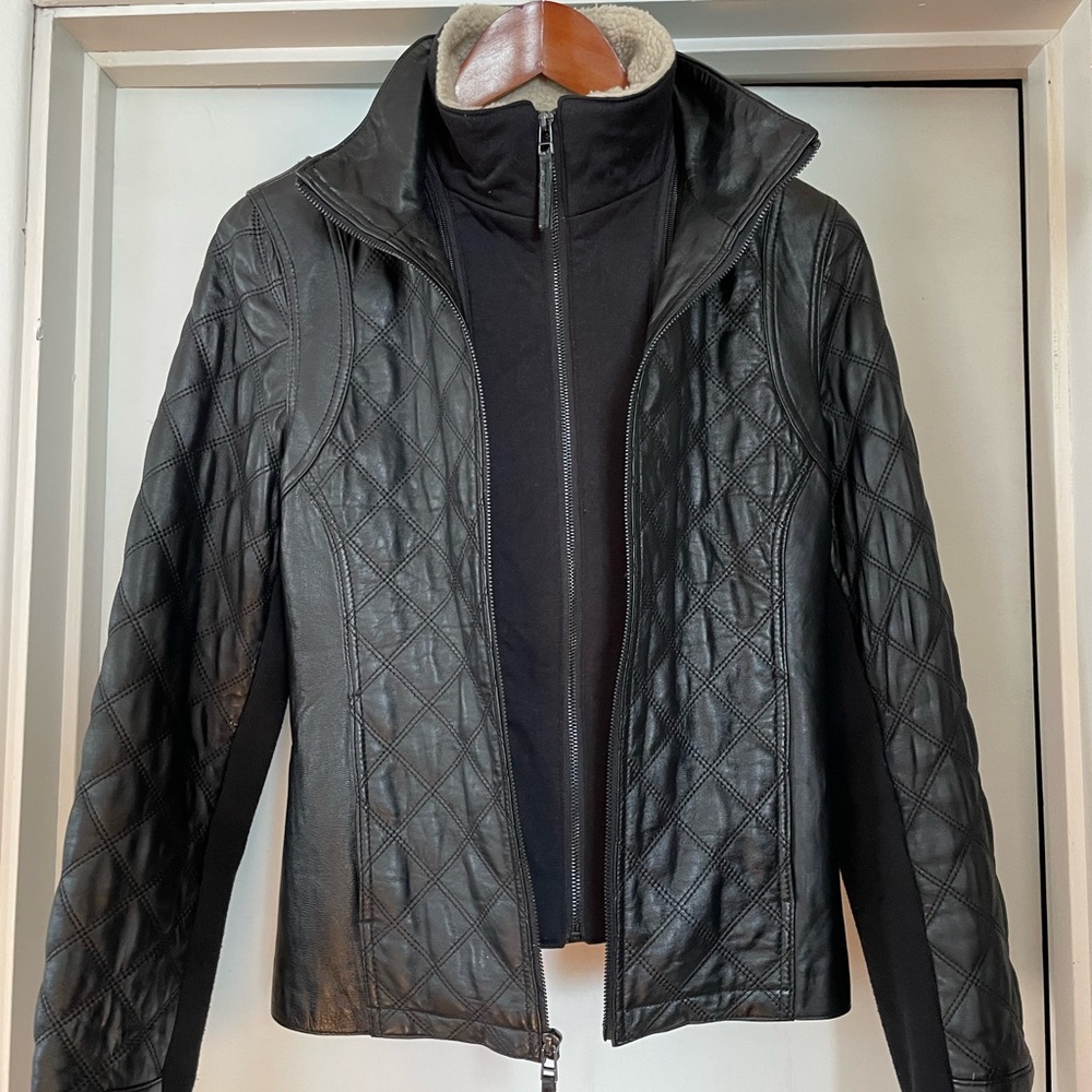 Ladies Medium Black Quilted Leather Moto Jacket by Wilson’s Leather - Picture 2 of 11
